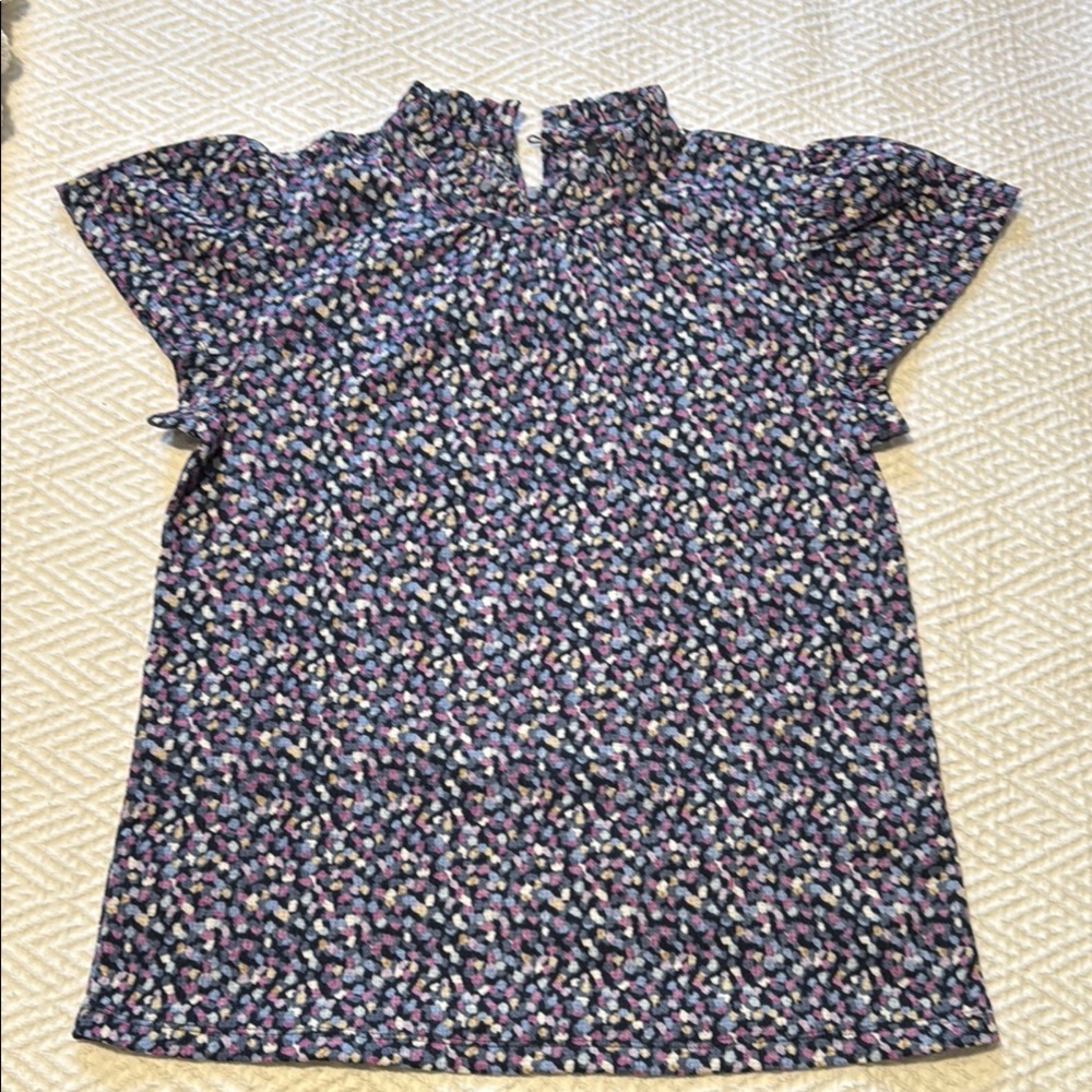 Ann Taylor Purple and Blue Ruffled Blouse